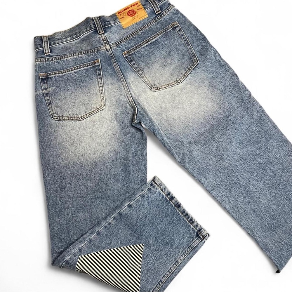 Round Two Patchwork Straight‎ Jeans for Men Size … - image 3